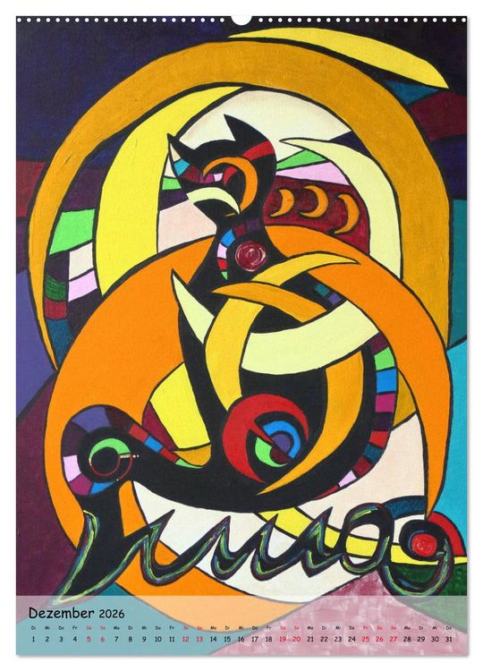 Produktbild: K&auml;tz, Petra Kolossa, Pop-Art-Kunstdrucke (hochwertiger Premium Wandkalender 2026 DIN A2 hoch), Kunstdruck in Hochglanz