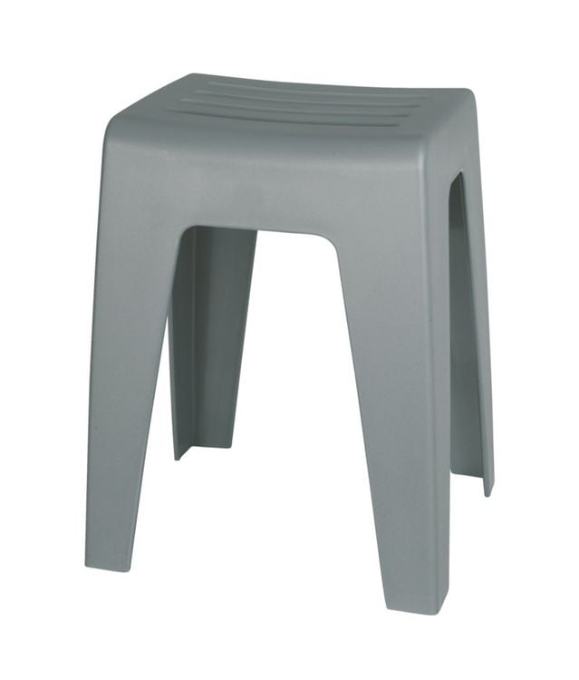 Produktbild: Badhocker Mod. Kumba Grau, stabile Qualit&auml;t aus Kunststoff