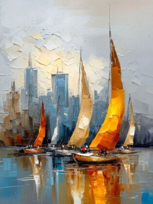 Produktbild: CALVENDO Puzzle Rennyachten vor beeindruckender Skyline | 1000 Teile Lege-Gr&ouml;&szlig;e 64x48cm Foto-Puzzle f&uuml;r gl&uuml;ckliche Stunden