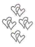 Produktbild: Rhinestone, Double heart, wei&szlig;, 4 Elemente