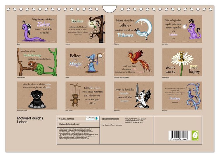 Produktbild: Motiviert durchs Leben (Wandkalender 2026 DIN A4 quer), CALVENDO Monatskalender