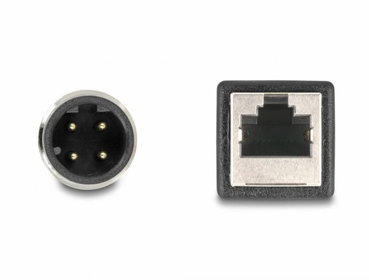 Produktbild: Delock 60067 RJ45 / M12 Netzwerk Adapter S/FTP 0.50m Schwarz 1St.