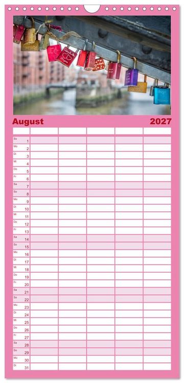 Produktbild: Familienplaner 2027 - Liebesschl&ouml;sser, Ich liebe Dich mit 5 Spalten (Wandkalender, 21 x 45 cm) CALVENDO