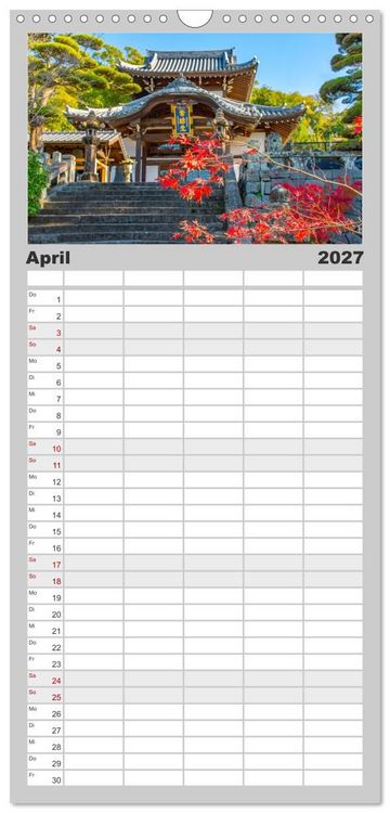 Produktbild: Familienplaner 2027 - Herbst in Japan mit 5 Spalten (Wandkalender, 21 x 45 cm) CALVENDO