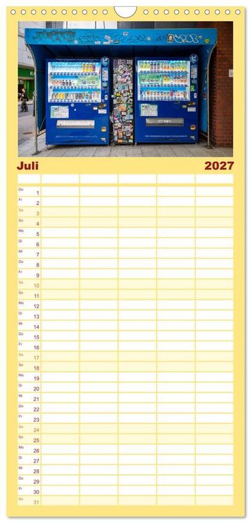 Produktbild: Familienplaner 2027 - Tokios bunte Automatenwelt mit 5 Spalten (Wandkalender, 21 x 45 cm) CALVENDO