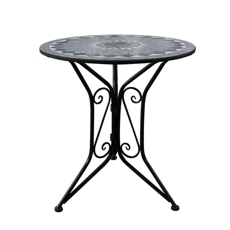 Produktbild: HTI-Living Gartentisch Metall Schwarz Schieferoptik Gartentisch Metall Schwarz Schieferoptik
