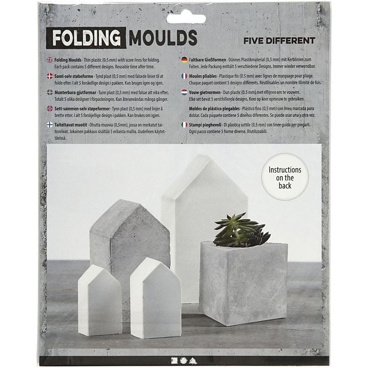 Produktbild: Creativ Company Formmatten, H&auml;user und Dreiecke, H 6-14,5 cm, Transparent, 5 Stk