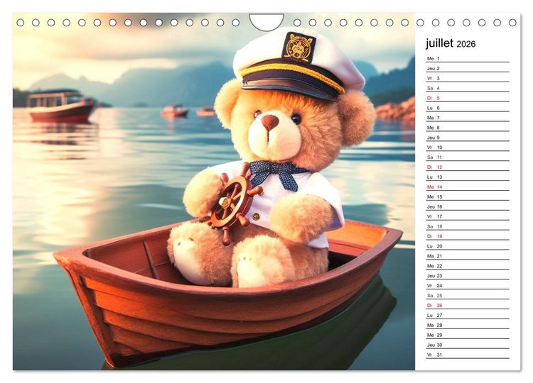 Produktbild: Un voyage enchant&eacute; au pays des oursons -Des oursons cr&eacute;&eacute;s par l'IA (Calendrier mural 2026 DIN A4 vertical), CALVENDO calendrier mensuel