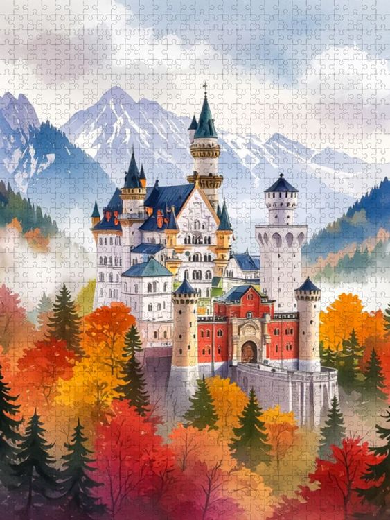 Produktbild: CALVENDO Puzzle Schloss Neuschwanstein - M&auml;rchenhaftes K&ouml;nigsschloss | 1000 Teile Lege-Gr&ouml;&szlig;e 64x48cm Foto-Puzzle f&uuml;r gl&uuml;ckliche Stunden