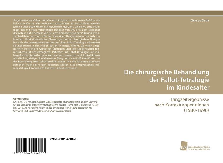 Produktbild: Die chirurgische Behandlung der Fallot-Tetralogie im Kindesalter