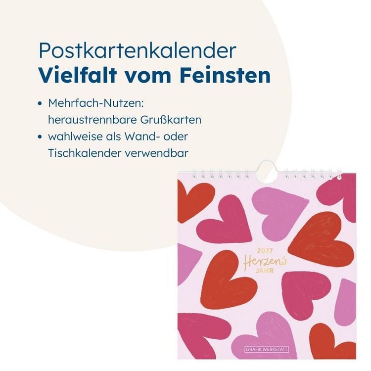 Produktbild: Postkartenkalender 2027 Herzensjahr