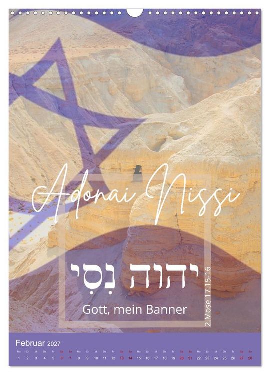 Produktbild: Israel und hebr&auml;ische Namen Gottes (Wandkalender 2027 DIN A3 hoch), CALVENDO Monatskalender