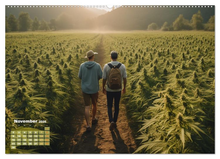 Produktbild: Wundersch&ouml;ne Cannabisfelder (hochwertiger Premium Wandkalender 2026 DIN A2 quer), Kunstdruck in Hochglanz
