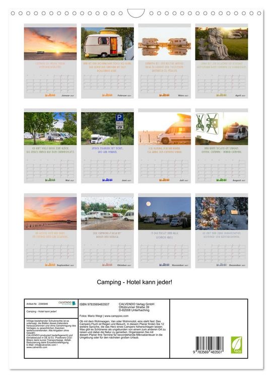 Produktbild: Camping - Hotel kann jeder! (Wandkalender 2027 DIN A3 hoch), CALVENDO Monatskalender