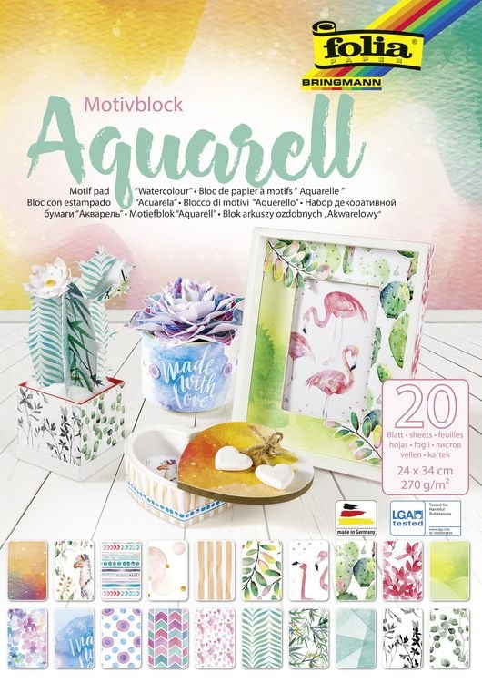 Produktbild: Folia Motivblock AQUARELL 24x34cm, 20 Blatt