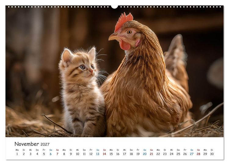 Produktbild: Wenn Tiere Freunde werden (Wandkalender 2027 DIN A2 quer), CALVENDO Monatskalender