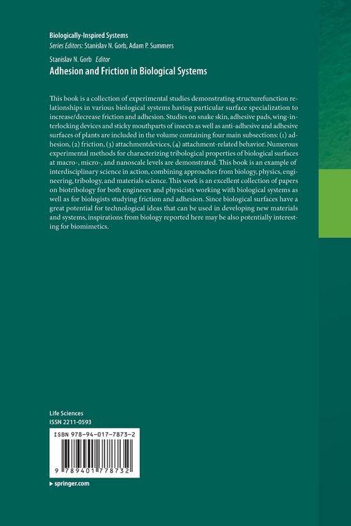 Produktbild: Adhesion and Friction in Biological Systems