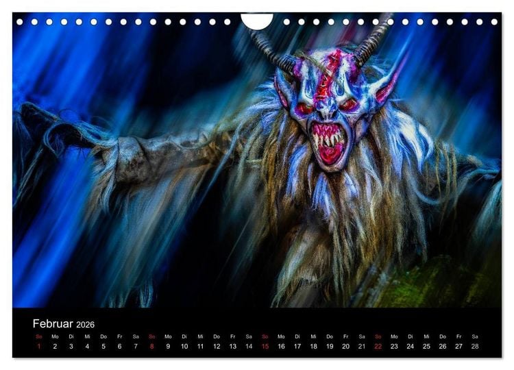 Produktbild: Perchten und Krampusse im Voralpenland (Wandkalender 2026 DIN A4 quer), CALVENDO Monatskalender