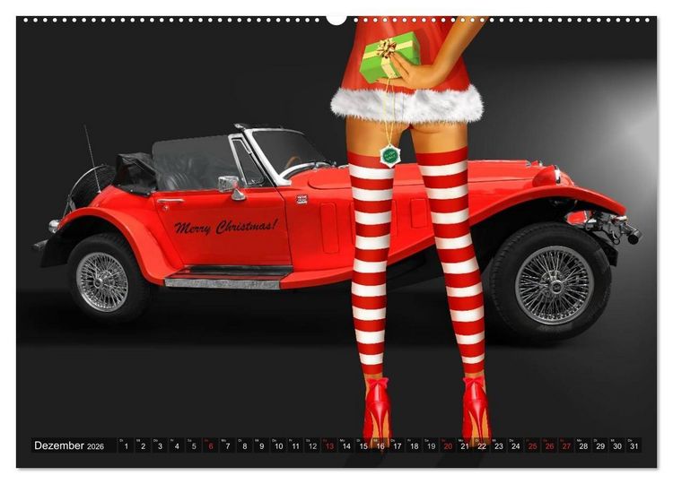 Produktbild: Oldtimer und Pin-Up Girls by Mausopardia (hochwertiger Premium Wandkalender 2026 DIN A2 quer), Kunstdruck in Hochglanz