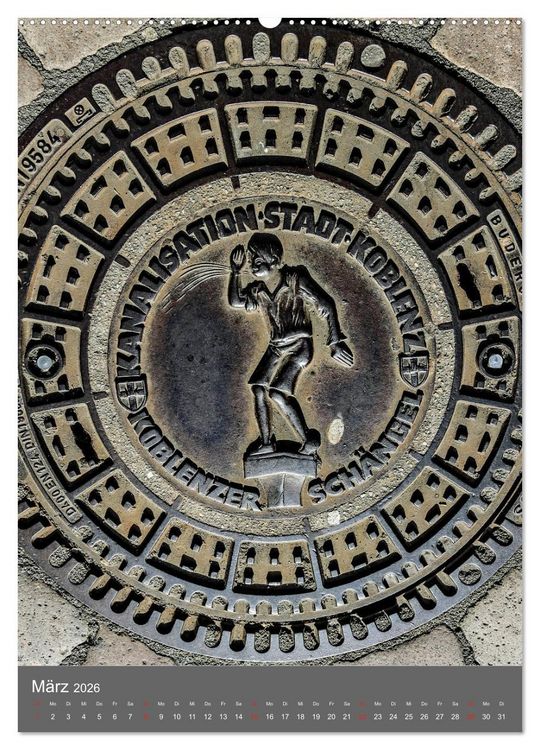 Produktbild: Gullydeckel (Wandkalender 2026 DIN A2 hoch), CALVENDO Monatskalender