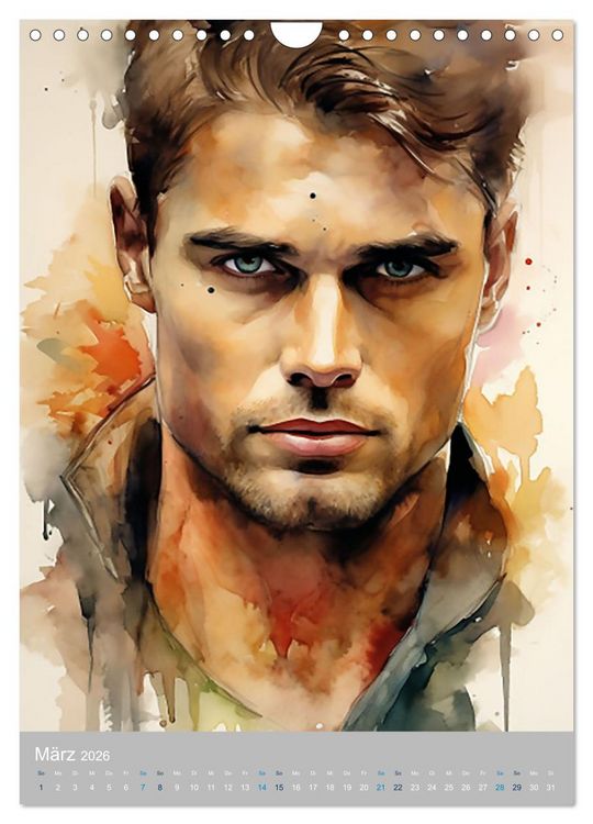 Produktbild: Gentlemen in Aquarell (Wandkalender 2026 DIN A4 hoch), CALVENDO Monatskalender