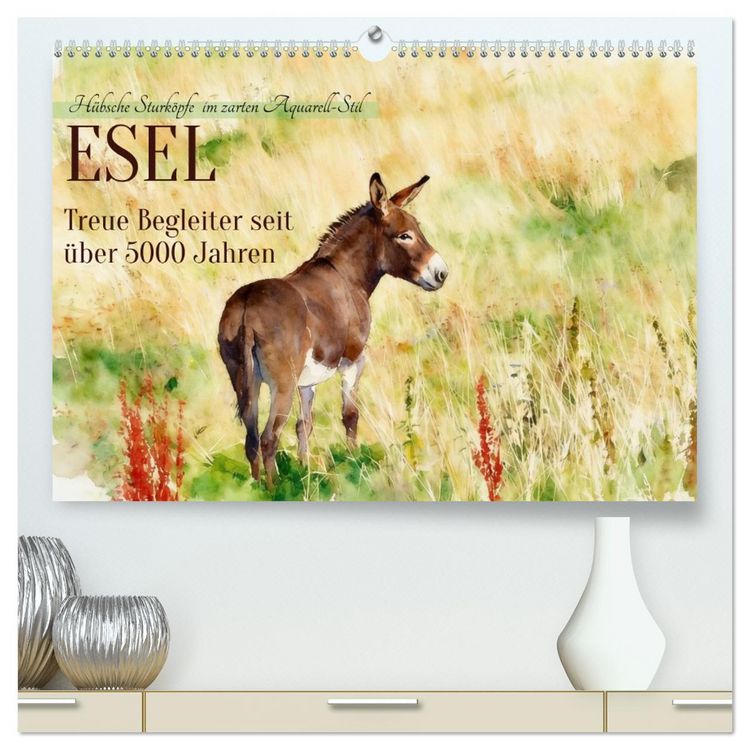 Produktbild: Esel - Treue Begleiter seit &uuml;ber 5000 Jahren (hochwertiger Premium Wandkalender 2027 DIN A2 quer), Kunstdruck in Hochglanz