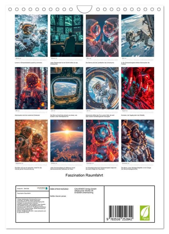 Produktbild: Faszination Raumfahrt (Wandkalender 2026 DIN A4 hoch), CALVENDO Monatskalender
