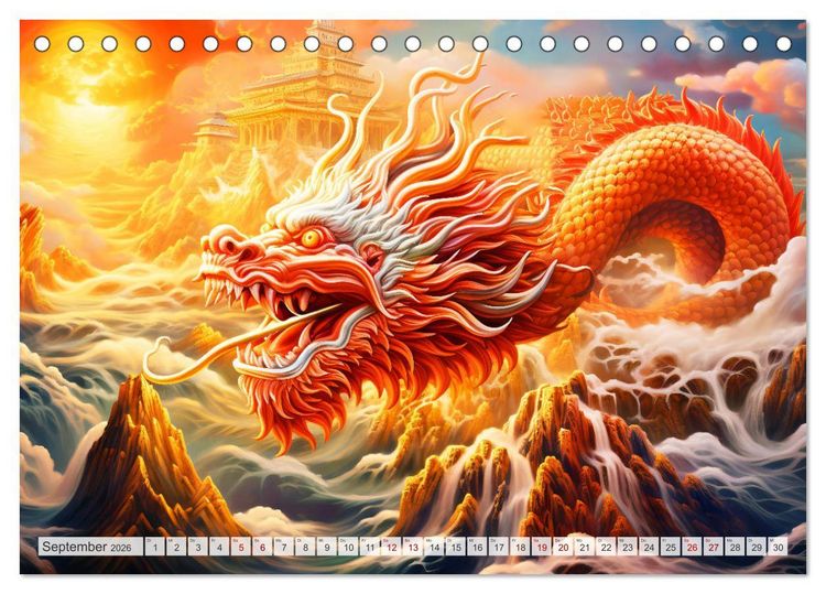 Produktbild: Jahr des Drachen - Im Stil des chinesischen Tierkreiszeichens (Tischkalender 2026 DIN A5 quer), CALVENDO Monatskalender