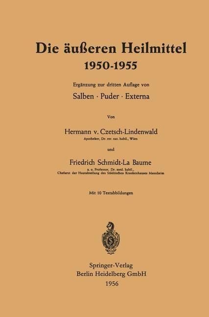 Produktbild: Die &auml;u&szlig;eren Heilmittel 1950-1955