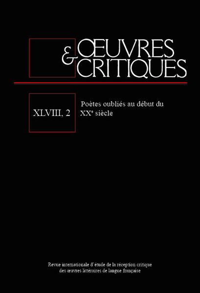 Produktbild: Oeuvres & Critiques Xlviii, 2