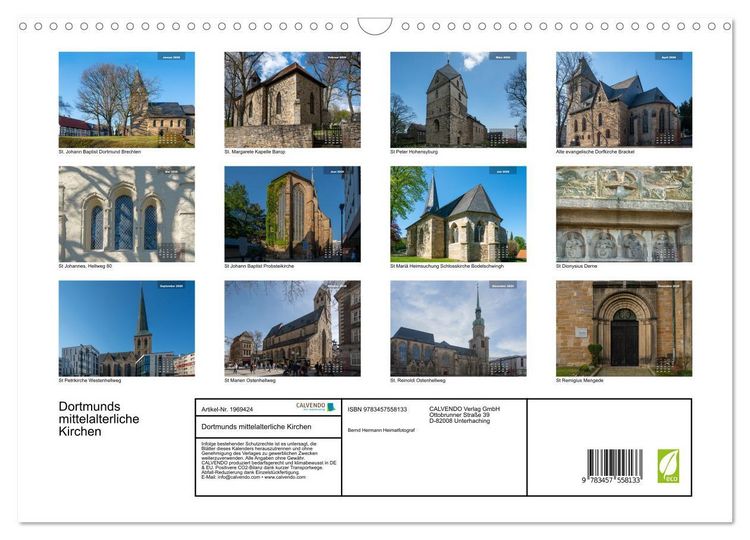 Produktbild: Dortmunds mittelalterliche Kirchen (Wandkalender 2026 DIN A3 quer), CALVENDO Monatskalender