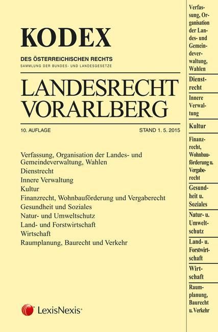 Produktbild: KODEX Landesrecht Vorarlberg 2015