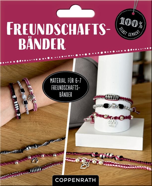 Produktbild: Freundschaftsbänder knüpfen (Roségold/Beige)