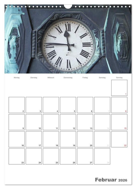 Produktbild: Historische Uhren (Wandkalender 2026 DIN A3 hoch), CALVENDO Monatskalender