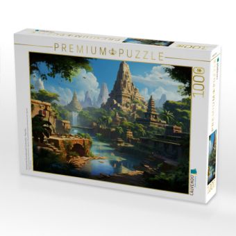 Produktbild: CALVENDO Puzzle Fantasievolle Pyramidenstadt in S&uuml;damerika - Maya Inka | 1000 Teile Lege-Gr&ouml;&szlig;e 64x48cm Foto-Puzzle f&uuml;r gl&uuml;ckliche Stunden