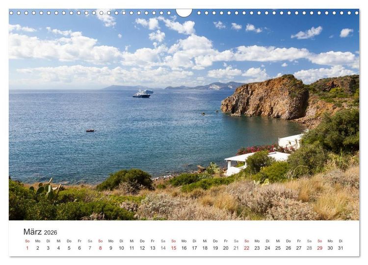 Produktbild: Liparische Inseln - Vulkane im Mittelmeer (Wandkalender 2026 DIN A3 quer), CALVENDO Monatskalender