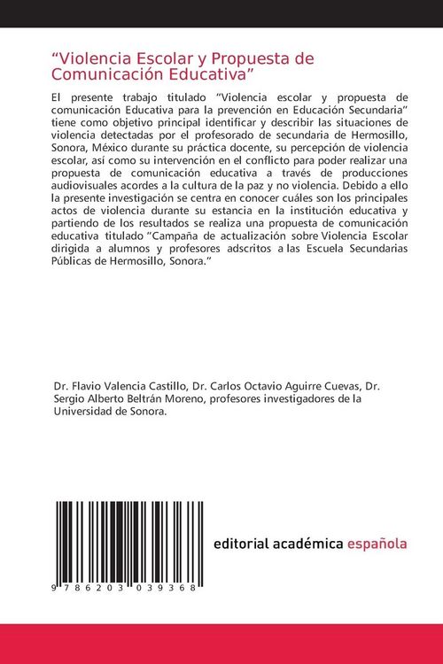 Produktbild: "Violencia Escolar y Propuesta de Comunicaci&oacute;n Educativa"