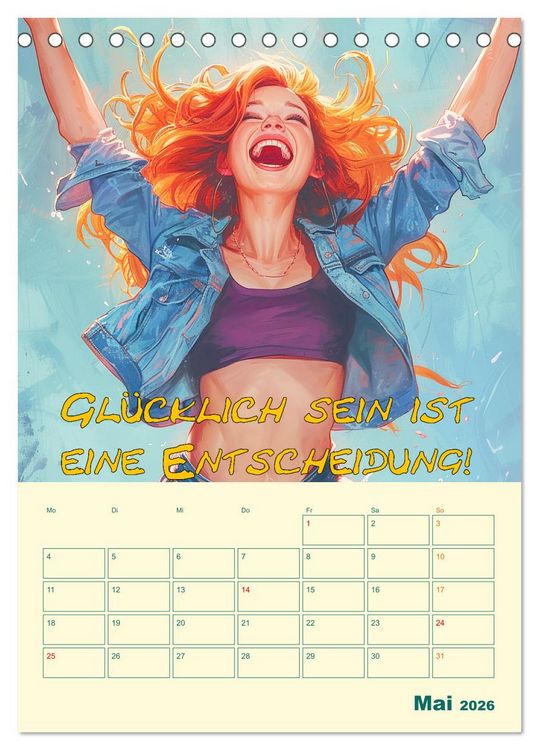 Produktbild: Liebe das Leben! Mit Affirmationen gl&uuml;cklich durch das Jahr! (Tischkalender 2026 DIN A5 hoch), CALVENDO Monatskalender