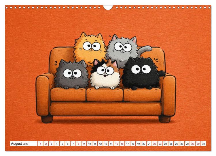 Produktbild: Gute Laune Katzen (Wandkalender 2026 DIN A3 quer), CALVENDO Monatskalender
