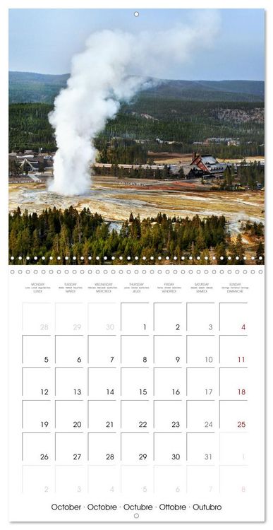 Produktbild: Yellowstone, Hot springs and geysers (Wall Calendar 2026 12 &times; 12 Inch) CALVENDO 12 Month Wall Calendar