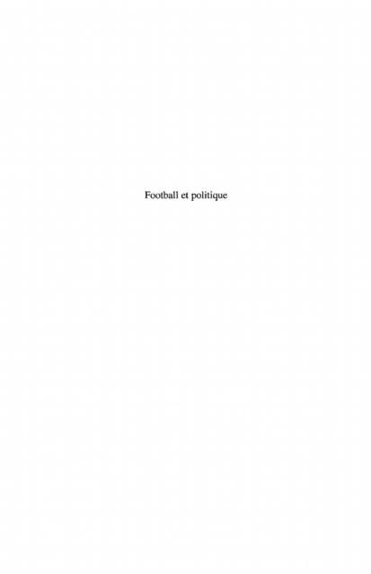 Produktbild: Football et politique