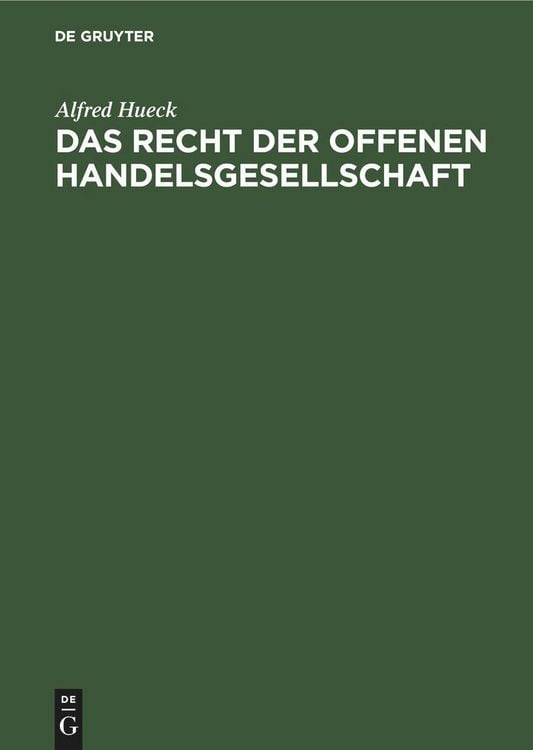 Produktbild: Das Recht der offenen Handelsgesellschaft