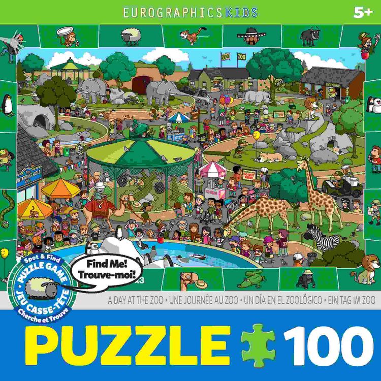 Produktbild: Ein Tag im Zoo - Suchen & Finden (Puzzle)