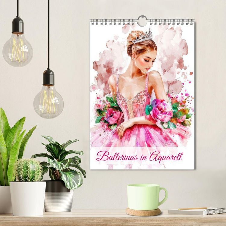 Produktbild: Ballerinas in Aquarell (Wandkalender 2026 DIN A4 hoch), CALVENDO Monatskalender
