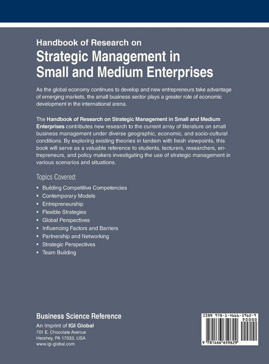 Produktbild: Handbook of Research on Strategic Management in Small and Medium Enterprises