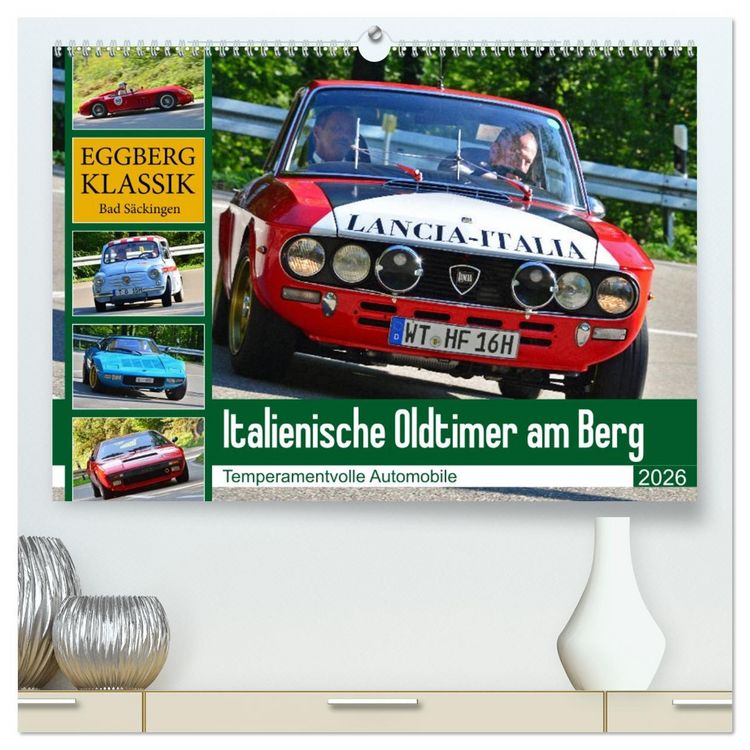 Produktbild: Italienische Oldtimer am Berg (hochwertiger Premium Wandkalender 2026 DIN A2 quer), Kunstdruck in Hochglanz