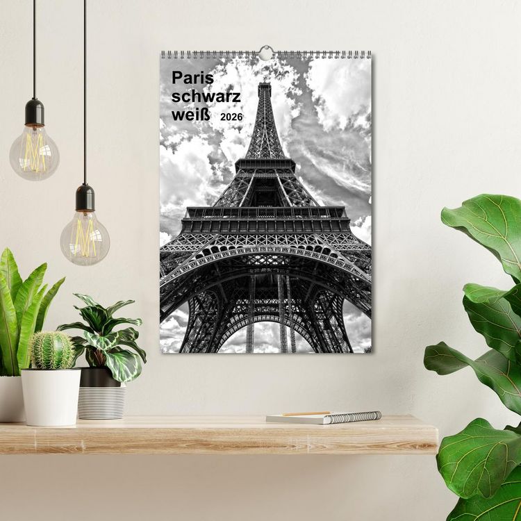 Produktbild: Paris schwarz wei&szlig; 2026 (Wandkalender 2026 DIN A3 hoch), CALVENDO Monatskalender