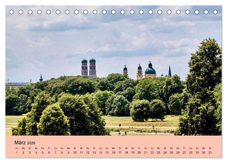Produktbild: M&uuml;nchen - Unterwegs in der bayrischen Landeshauptstadt (Tischkalender 2026 DIN A5 quer), CALVENDO Monatskalender