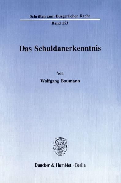 Produktbild: Das Schuldanerkenntnis.