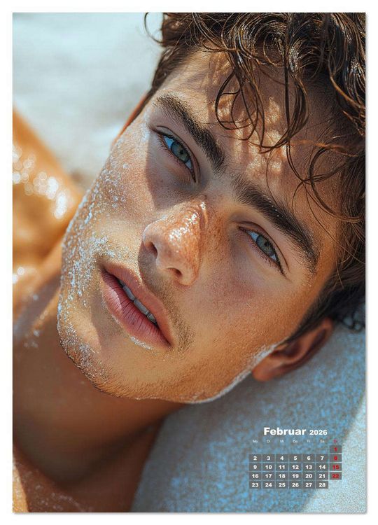 Produktbild: SEXY M&Auml;NNER - Nackte Haut am Strand (hochwertiger Premium Wandkalender 2026 DIN A2 hoch), Kunstdruck in Hochglanz